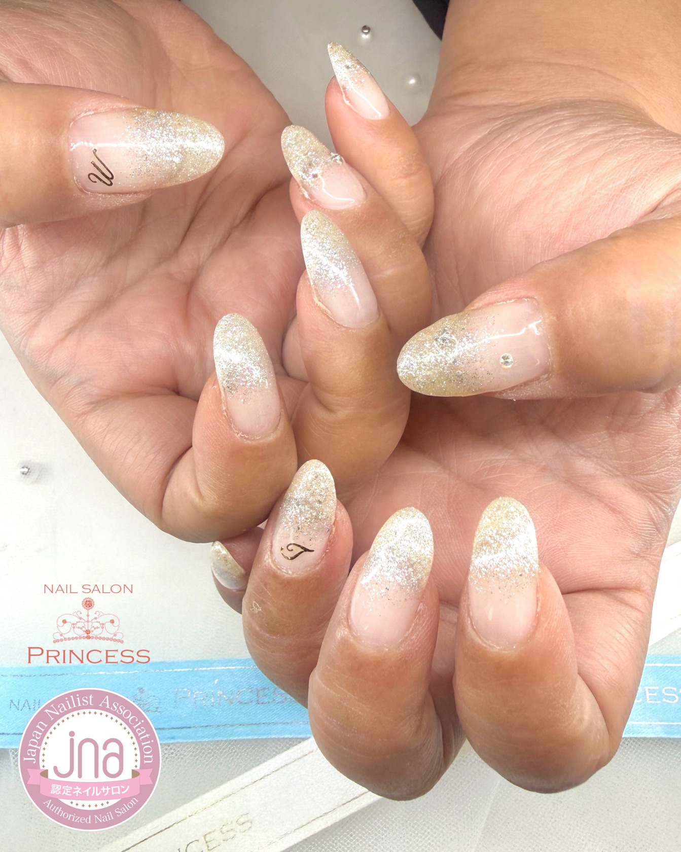 つくばみらい市 極みダイヤモンド グラデーションネイル ネイルサロンプリンセス