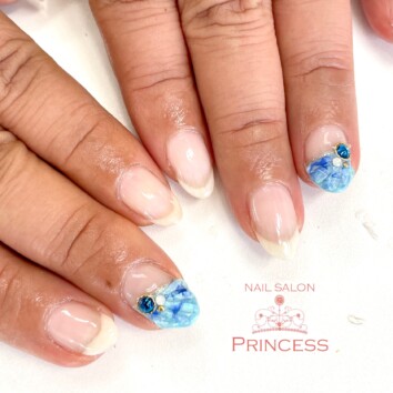 つくばみらい市　クリア　人魚の鱗ネイル　ネイルサロンプリンセス