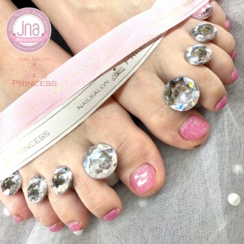 つくばみらい市　フットネイル　ピンクネイル　ネイルサロンプリンセス