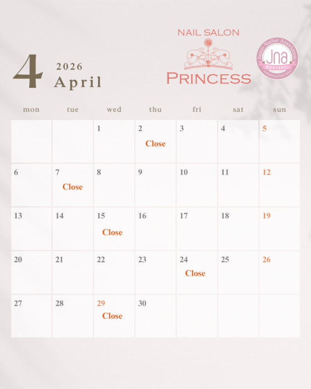 つくばみらい市ネイルサロン　みらい平ネイルサロン　ネイルサロンプリンセス