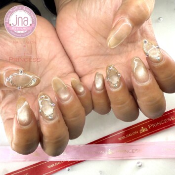 つくばみらい市　マグネットネイル　ミラーアート　ネイルサロンプリンセス