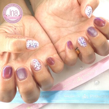 みらい平　紫陽花ネイル　梅雨ネイル　ネイルサロンプリンセス