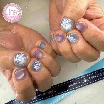 みらい平　紫陽花ネイル　梅雨ネイル　マグネットネイル　ネイルサロンプリンセス