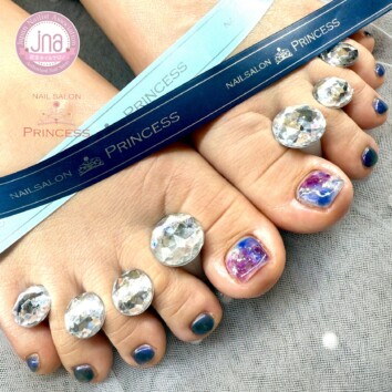 みらい平　フットネイル　ニュアンスネイル　マグネットネイル　ネイルサロンプリンセス