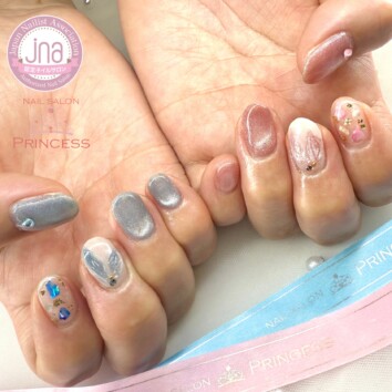 つくばみらい市 マーメイドネイル マグネットネイル アシメネイル ネイルサロンプリンセス