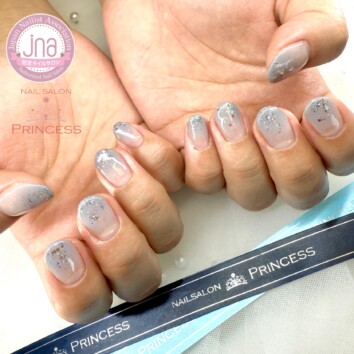 みらい平ネイルサロン グラデーションネイル ブルーグレーネイル ネイルサロンプリンセス