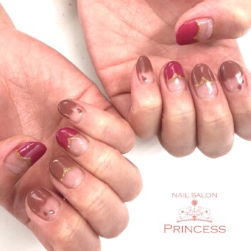 みらい平 ハートフレンチネイル ネイルサロンプリンセス