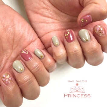 つくばみらい市 くすみカラーネイル ネイルサロンプリンセス