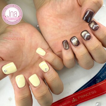 みらい平ネイルサロン 秋ネイル アシメネイル マグネットネイル ネイルサロンプリンセス