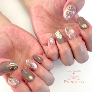 つくばみらい市　ニュアンスネイル　ネイルサロンプリンセス