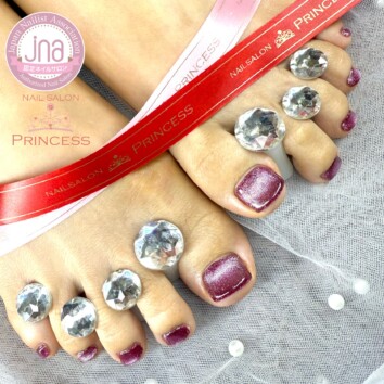 つくばみらい市 ボルドーマグネット フットネイル ネイルサロンプリンセス