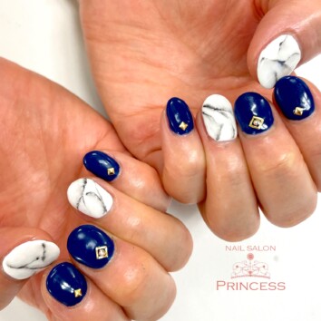 みらい平　大理石ネイル　ネイルサロンプリンセス