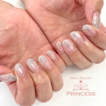 みらい平　ラメグラ　グラデーションネイル　ネイルサロンプリンセス