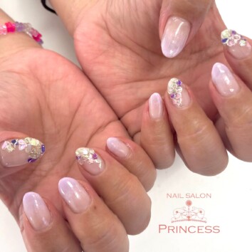 つくばみらい市　シェルタイル　グラデーションネイル　ネイルサロンプリンセス