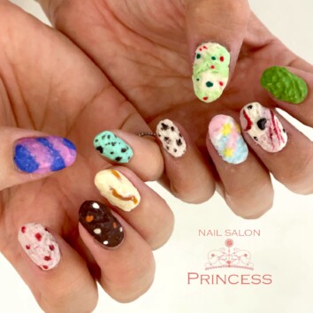 つくばみらい市　アイスネイル　夏ネイル　スイーツネイル　ネイルサロンプリンセス