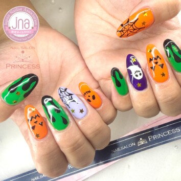 みらい平ネイルサロン　ハロウィンネイル　ネイルサロンプリンセス