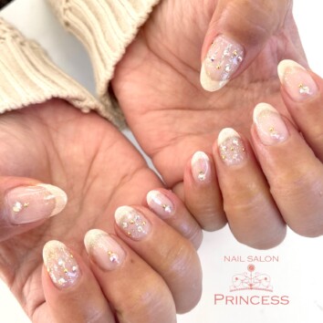 みらい平　クリアネイル　キラキラネイル　ネイルサロンプリンセス