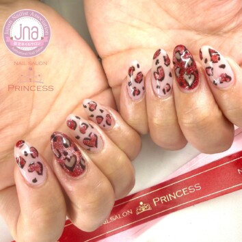 つくばみらい市ネイルサロン レオパードネイル ピンクレオパード ネイルサロンプリンセス