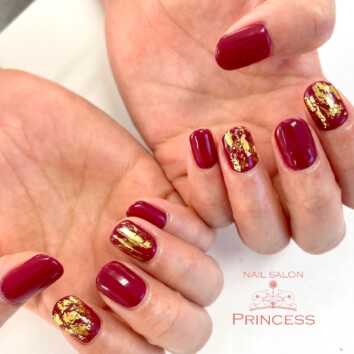 つくばみらい市　ボルドーネイル　ネイルサロンプリンセス