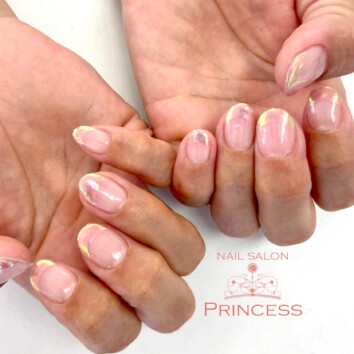 みらい平　オーロラフレンチ　オーロラネイル　フレンチネイル　ネイルサロンプリンセス