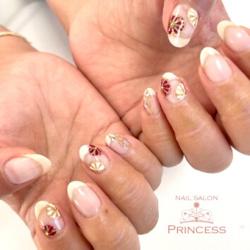 つくばみらい市　クリアネイル　和柄ネイル　ネイルサロンプリンセス