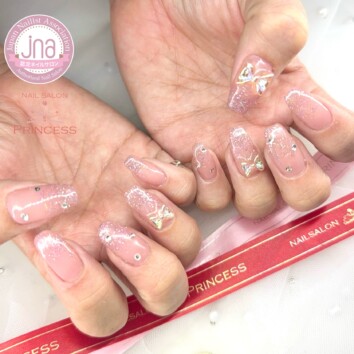 つくばみらい市ネイルサロン ワンホンネイル リボンネイル ネイルサロンプリンセス