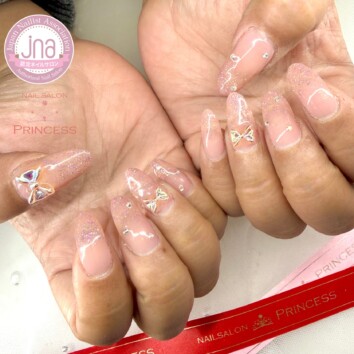 みらい平ネイルサロン ワンホンネイル リボンネイル ネイルサロンプリンセス