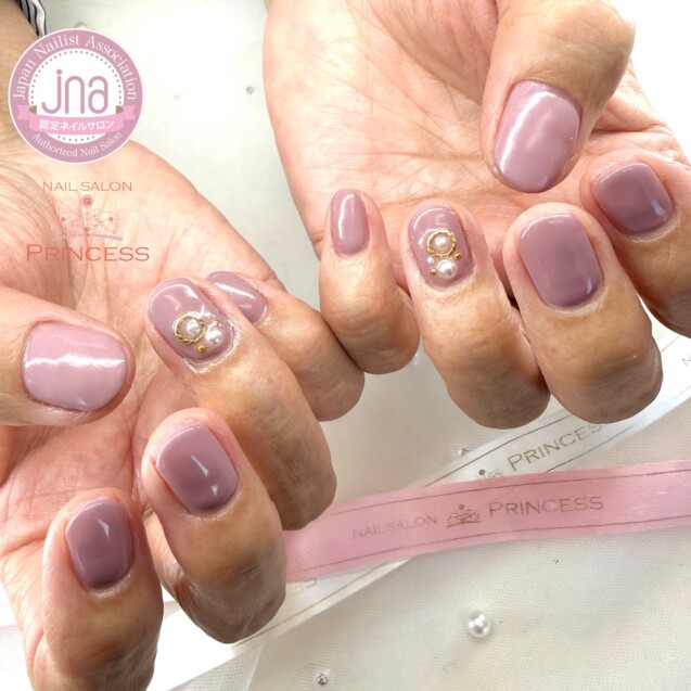 つくばみらい市ネイルサロン ピンクネイル くすみピンクネイル ワンカラーネイル ネイルサロンプリンセス