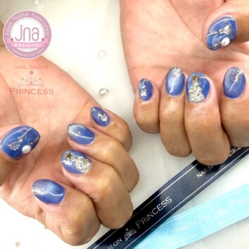 つくばみらい市ネイルサロン　クリスマスネイル　マグネットネイル　ネイルサロンプリンセス