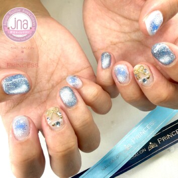 みらい平ネイルサロン　クリスマスネイル　クリスマスリースネイル　マグネットネイル　ネイルサロンプリンセス