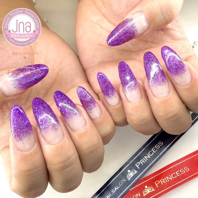 つくばみらい市ネイルサロン ラメグラデーション グラデーションネイル ラメグラ ネイルサロンプリンセス