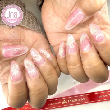 つくばみらい市ネイルサロン マグネットネイル ピンクネイル ネイルサロンプリンセス