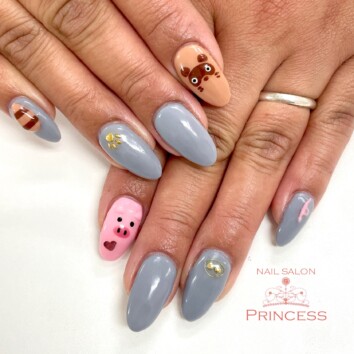 つくばみらい市　アニマルネイル　ネイルサロンプリンセス