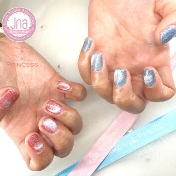 つくばみらい市ネイルサロン アシメネイル フラッシュマグネットネイル ネイルサロンプリンセス