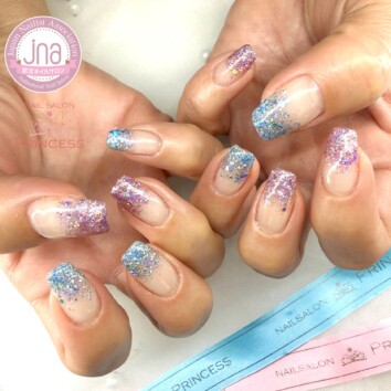 つくばみらい市ネイルサロン グラデーションネイル ホログラムネイル ネイルサロンプリンセス