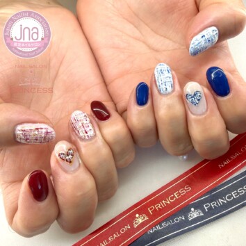 みらい平ネイルサロン 冬ネイル ツイードネイル ネイルサロンプリンセス