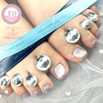 つくばみらい市ネイルサロン　フットネイル　グリッターネイル　ネイルサロンプリンセス