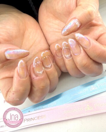 みらい平ネイルサロン　オーロラネイル　グラデーションネイル　ネイルサロンプリンセス