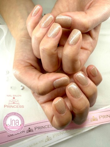 つくばみらい市ネイルネイルサロン　ワンカラーネイル　ゴールドネイル　ネイルサロンプリンセス