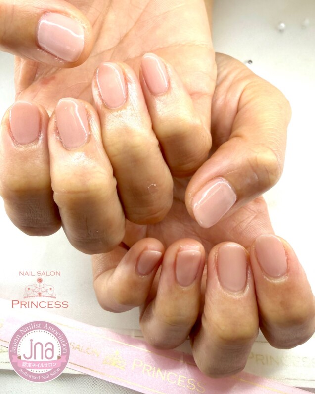 つくばみらい市ネイルサロン　ヌーディネイル　ナチュラルネイル　ネイルサロンプリンセス