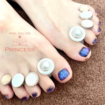 みらい平　フットネイル　マグネットネイル　ネイルサロンプリンセス