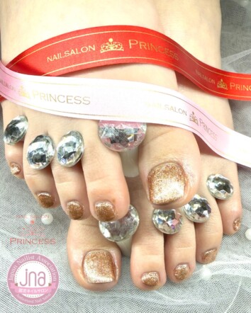 みらい平ネイルサロン フットネイル グリッターネイル ネイルサロンプリンセス