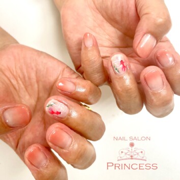 みらい平　金魚ネイル　グラデーションネイル　ネイルサロンプリンセス
