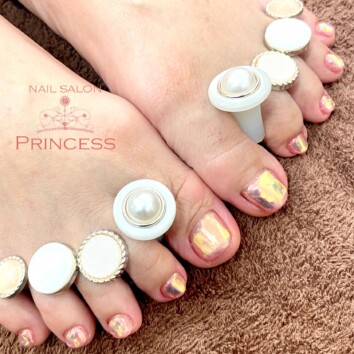 つくばみらい市　うるうるネイル　フットネイル　ネイルサロンプリンセス