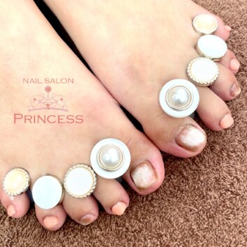 みらい平　フットネイル　マグネットネイル　ネイルサロンプリンセス