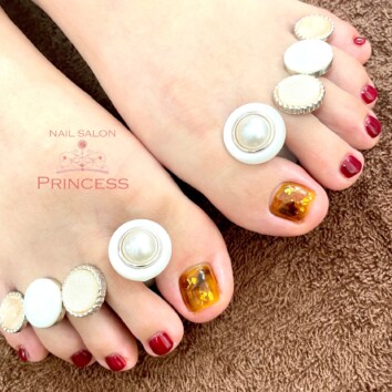 つくばみらい市　べっ甲ネイル　フットネイル　ネイルサロンプリンセス
