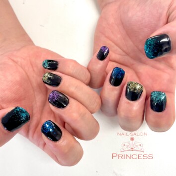 つくばみらい市　ブラックネイル　ネイルサロンプリンセス