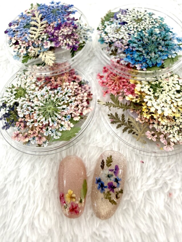 つくばみらい市ネイルサロン　みらい平ネイルサロン　押し花ネイル　ネイルサロンプリンセス