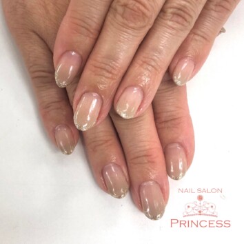 みらい平　ラメライングラデーションネイル　ネイルサロンプリンセス