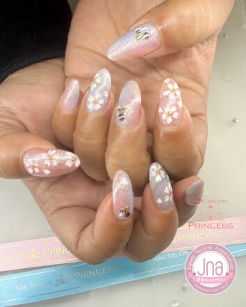 みらい平ネイルサロン　桜ネイル　春ネイル　ネイルネイルサロンプリンセス